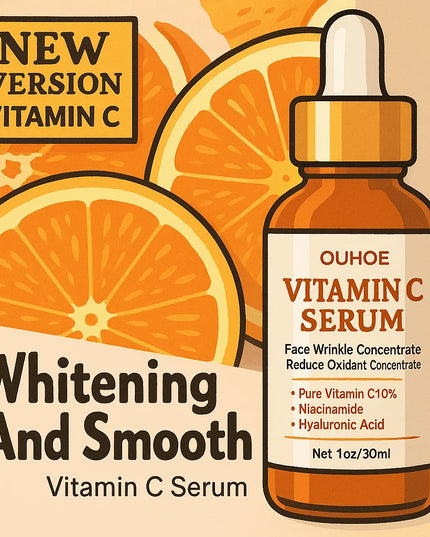 Vitamin C Wrinkle Remover Face Serum Lifting Firming Fade Fine Lines Anti-aging Essence Whitening Brighten Nourish Skin Care