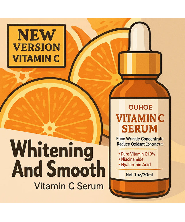 Vitamin C Wrinkle Remover Face Serum Lifting Firming Fade Fine Lines Anti-aging Essence Whitening Brighten Nourish Skin Care