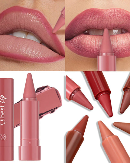 Twist Up Lip Liner Lipstick Pen Multipurpose Powder Blusher Velvet Matte Waterproof Lip Contour Non Stick Cup Lip Rouge Makeup