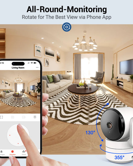 Tuya 1080P Wifi Camera Indoor 360 PTZ Pet Baby Monitor IR Night Vision Ai Detect P2P Surveillance IP Cameras with Google Alexa