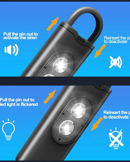 Self Defense Alarm 130DB LEDLight Anti-wolf Alert for Girl Child Women Carrying Scream Loud Panic Alarm Emergency Alarm Keychain