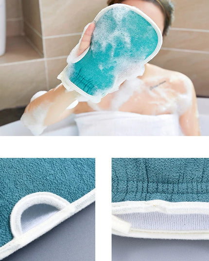 3pcs/set Body Cleaning Washcloth Soft Brush Home Hotel Bathroom Shower Ball Back Scrubber Set Exfoliating Skin Towel Bath Gloves