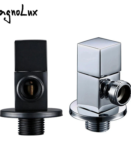Brass Titanium g1/2 toilet flush Solid Brass Quarter Turn Polished Chrome angle valve black Bathroom accessories