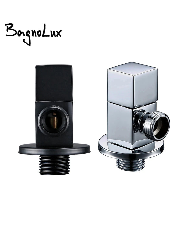 Brass Titanium g1/2 toilet flush Solid Brass Quarter Turn Polished Chrome angle valve black Bathroom accessories
