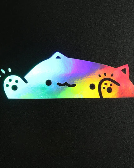 Cat Car Sticker Kitten Knocking on Window Cute Personality For Car Body Bumper Windows Motorcycle Laptop Wall Auto Accessories
