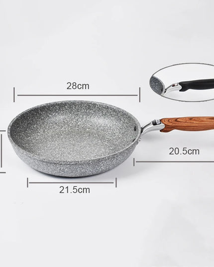 Durable Stone Frying Wok Pan Non-stick Ceramic Pot Induction Fryer Steak Cooking Gas Stove Skillet Cookware Tool for Kitchen Set