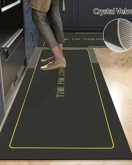 Non-slip Kitchen Mat Long Rugs Crystal Velvet Carpet for Living Room Absorbent Foot Mats Bedroom Doormat Alfombra Small Rugs