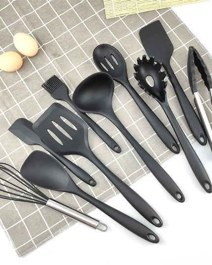 10 PCS Silicone Cookware Set Kitchen Cooking Tools Baking Tools Tableware Silicone Shovel Spoon Scraper Kitchen Accessories