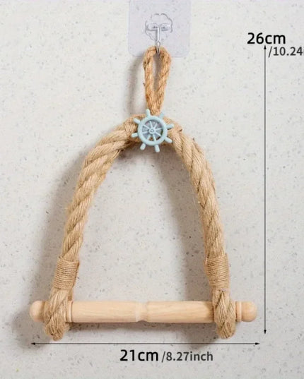 1PC Mediterranean Style Hand-woven Paper Roll Holder Bathroom No-punch Toilet Paper Holder Living Room Paper Roll Storage Shelf