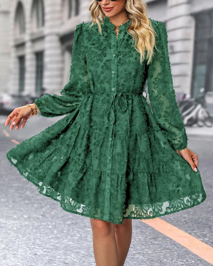 JIM & NORA  Autumn Maxi Dress For Women Casual Hollow Crochet Bohemian Long-Sleeve Loose Beach Robe Ladies Holiday Fall Vestidos