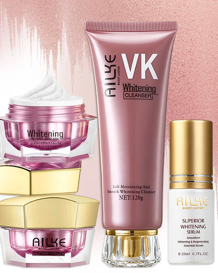 AILKE Lightening Facial Cream, Brightening, Reduce Spots, For Black and Dark Skin, Whitening Face Care Set for All Skin Types