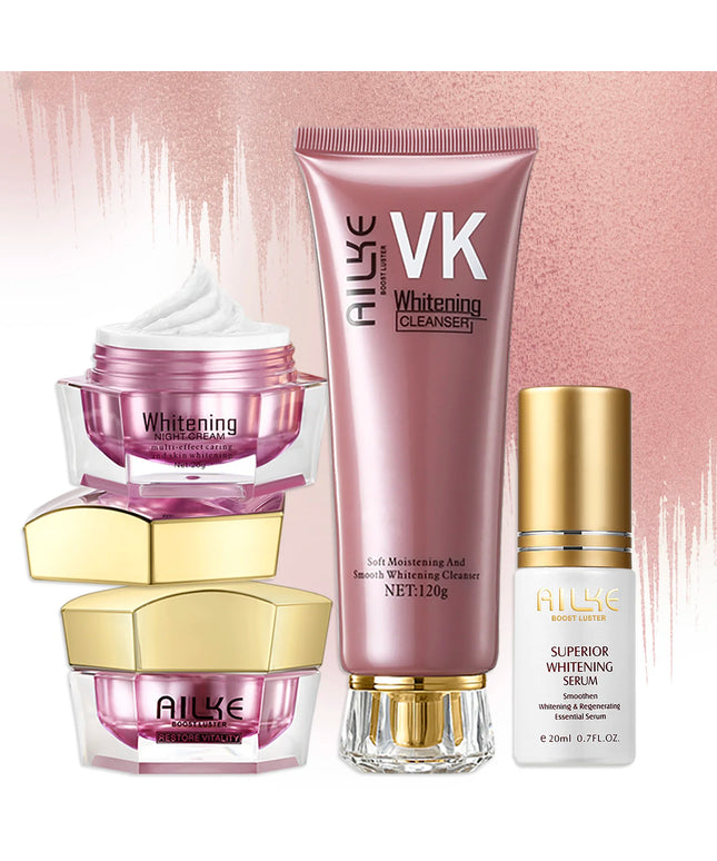 AILKE Lightening Facial Cream, Brightening, Reduce Spots, For Black and Dark Skin, Whitening Face Care Set for All Skin Types