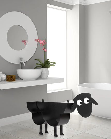 Cute Metal Sheep Dog Shape Toilet Tissue Rack Iron Free Standing Storage Rack Roll Paper Holder Bathroom Accessories