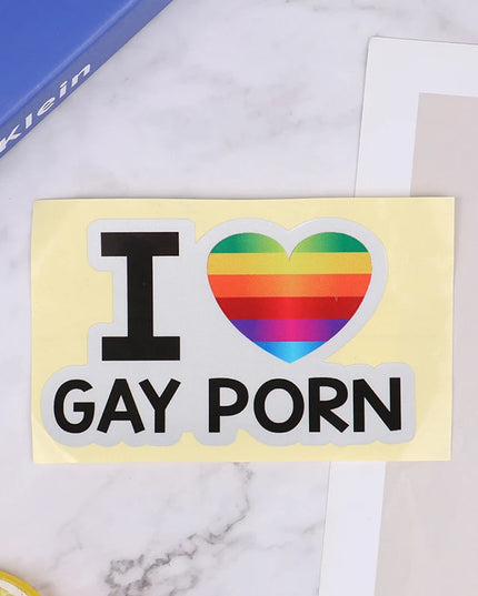 1Pc I LOVE GAY PORN Car Stickers Reflective Personality Car Stickers Gay Funny Stickers