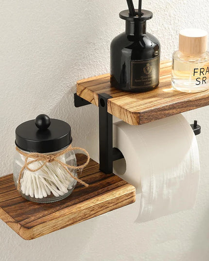 1pcs Wooden Paper Towel Holder Space Saving Countertop Organizer with Vertical Paper Towel Storage for Kitchen and Bathroom