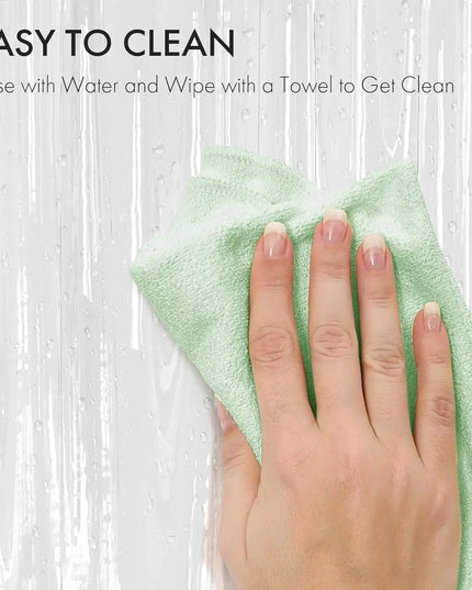 1pc Waterproof Clear Shower Curtain with Bottom Magnets & Metal Grommets Plastic Transparent Shower Curtain Liner for Bathroom