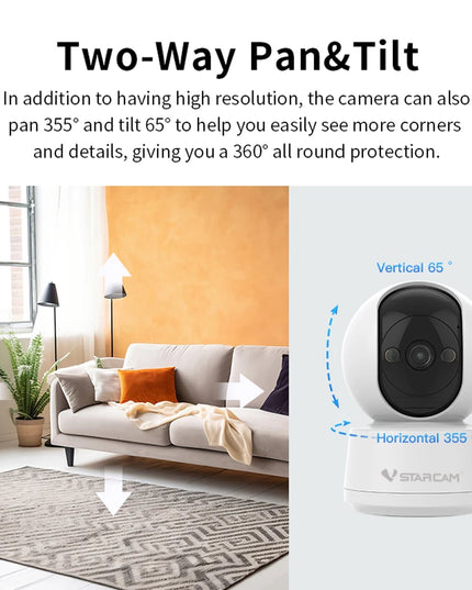 Vstarcam 5MP Home IP Camera Smart Video Camera With AI Humanoid Detection 5Ghz Wifi Full Color Night Vision Child safety Camera