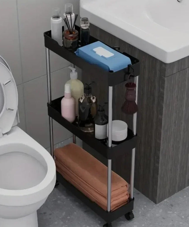 Hot 3/4 Tier Rolling Utility Cart Storage Shelf Movable Gap Storage Rack Kitchen Bathroom Slim Slide Organizer Shelf Livingroom