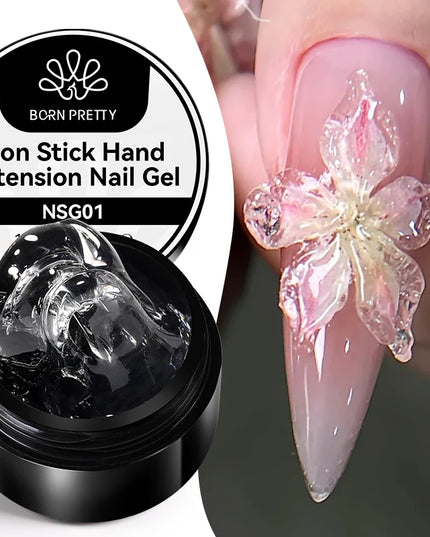 BORN PRETTY 15ml Clear Non Stick Hand Extension Gel 3D Shaping Sculpting Carving Nail Art Solid Hard Gel for Fake Nail