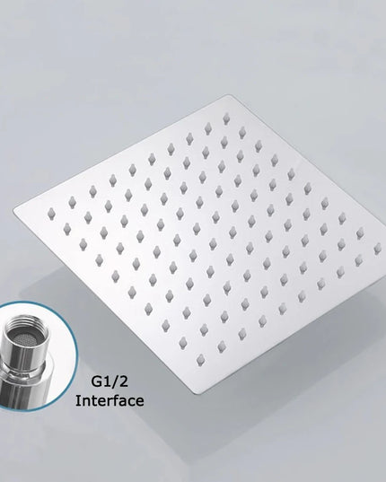 8/10/12 Inch Rainfall Shower Heads Stainless Steel Square Showerhead Ultra Thin Waterfall Shower Head Pressurized Shower Head