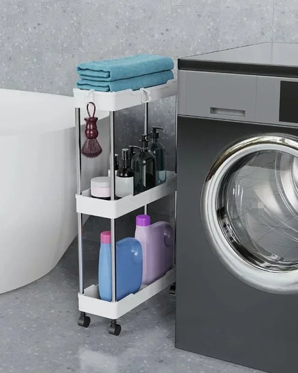 Hot 3/4 Tier Rolling Utility Cart Storage Shelf Movable Gap Storage Rack Kitchen Bathroom Slim Slide Organizer Shelf Livingroom