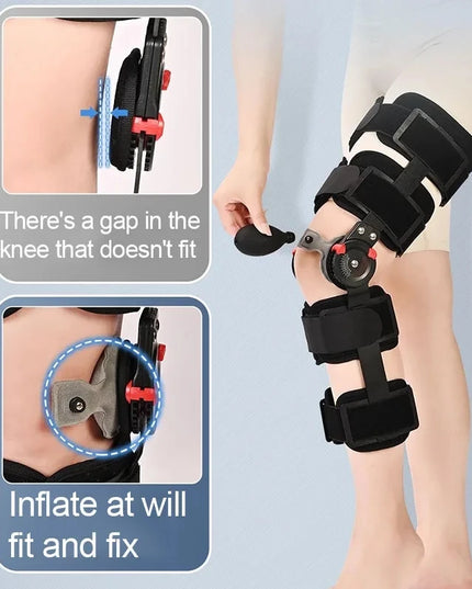 Adjustable Hinged Orthopedic Knee-Joint Support Knee Leg Brace Protector Post Surgery Bone Orthosis-Ligament Care Joint Support