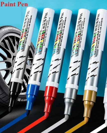 Car paint scratches repair brush pen waterproof water paint marker pen car tire tread care automotive  black white red silver