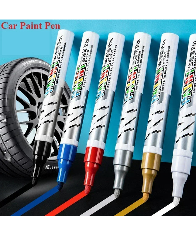 Car paint scratches repair brush pen waterproof water paint marker pen car tire tread care automotive  black white red silver