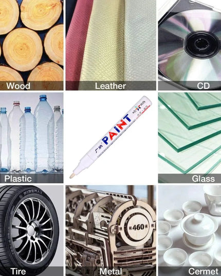 1Pc Car Oily Painting Pen Waterproof Permanent Graffiti Touch Up Tyre Marker Auto Rubber Tire Tread Mark Pen for Bike Cars Metal