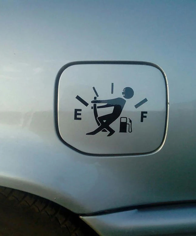 Funny Car Stickers Pull Fuel Tank Pointer Reflective Vinyl Sticker High Gas Decal Fuel Gage Empty Stickers Decal Auto Exterior