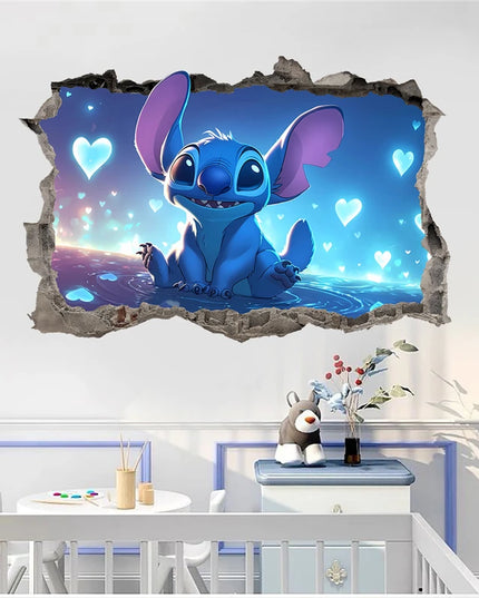 Cartoon Lilo & Stitch Wall Stickers For Kid's Room Kindergarten Living Room Wall Decoration Movie Anime Poster Stickers