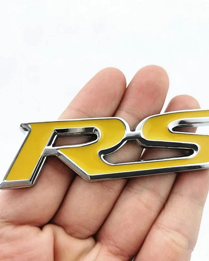 3d Metal RS Sticker Letters Logo Car Front Grille Rear Trunk Emblem Badge For Car Sport RS Sticker Acceessories