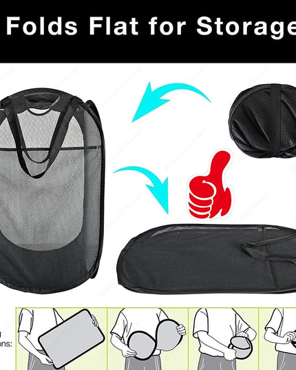 1-10Pcs Collapsible Laundry Basket Dirty Clothes Mesh Pop Up Hamper Storage Basket Toy Storage Bag for Home Bathroom Dorm Travel