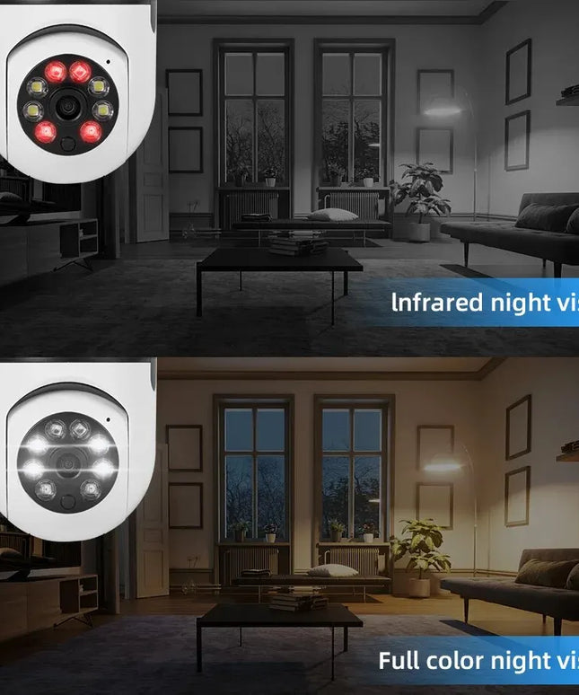 Fuers 5G Wifi IP E27 Bulb Surveillance Camera Night Vision Wireless Home Camera 2MP CCTV Video Security Protection Baby Mini Cam