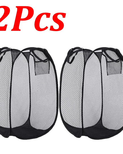 1-10Pcs Collapsible Laundry Basket Dirty Clothes Mesh Pop Up Hamper Storage Basket Toy Storage Bag for Home Bathroom Dorm Travel