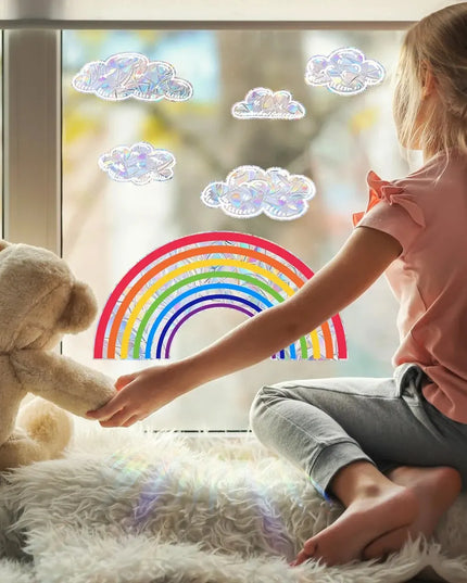 Rainbow Clouds, Sunlight Refraction, Dazzling Glass Display Windows, Home Decoration, Wall Stickers, Window Stickers
