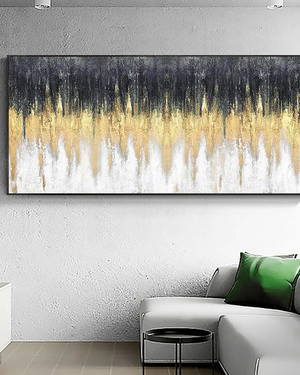 Gold Foil Teal Green 3D Texture Abstract Painting On Canvas Livingroom Bedroom Large Luxury Gold Wall Art New Home Art Decor