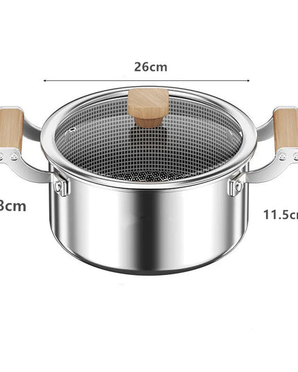 316L Stainless Steel Soup Pot Wok Honeycomb Non-stick Pot with lid Frying Pan Home Hot Pot Induction Cooker Gas Stove Universal