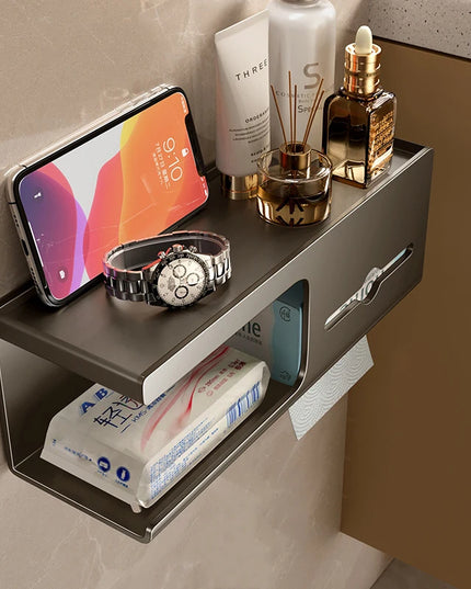 Toilet Paper Holder Wall-Mounted Carbon Steel Toilet Paper Holder Tissue Rack Bathroom Tissue Holder Bathroom Accessories
