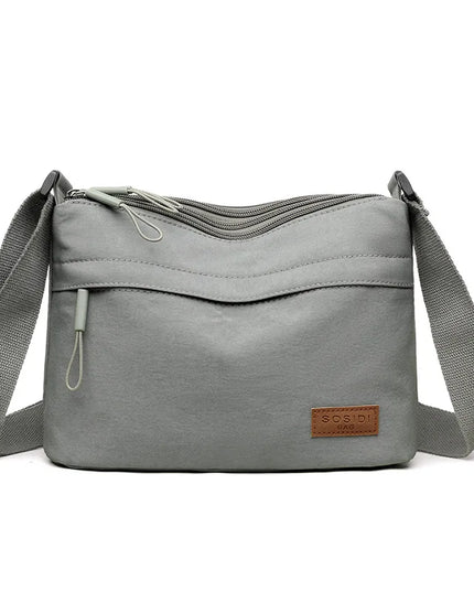 3 Main Pockets High Capacity Shoulder Crossbody Bag for Women Multi-pocket Purse Canvas Handbag Suitable for Mothers Shopping