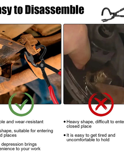 New Professional Exhaust Hanger Pliers Kit - Rubber Gasket Puller & Heat-Resistant Gripper for Car/Truck/Motorcycle Repair