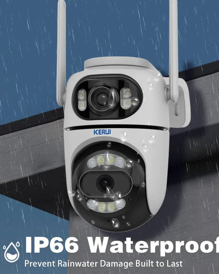 KERUI Icsee Outdoor Wireless 4MP WiFi IP Camera Dual Lens Dual Screen Home Security CCTV Video Surveillance Human Detect