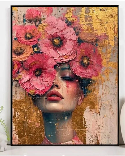 Diamond Painting Beauty Girl Diamond Art Painting Full Square Round Flower 5D Diy Embroidery Mosaic Woman Home Decor