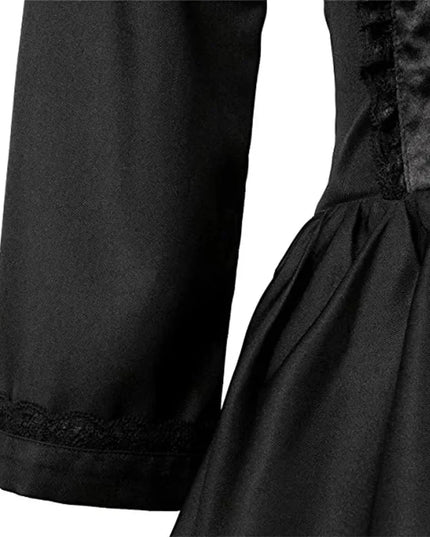 Medieval Victorian Retro Princess Cosplay Costume For Women Halloween Court Royal Gothic Elegant Vampire Bride Swing Dress