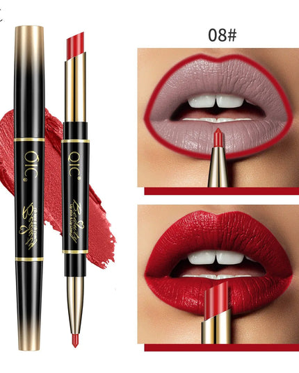 2 IN 1 Lip Liner Waterproof Nude Matte Lipstick Pencil Sexy Red Long Lasting Double Ended Lipliner Makeup Cosmetics For Women