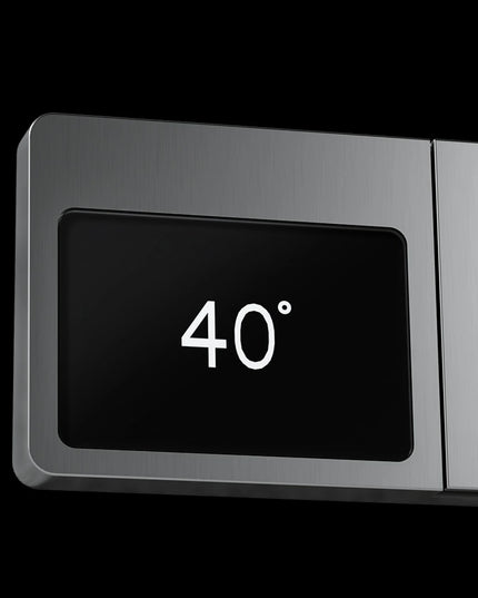 Luxury gun gray brass LED digital display shower system with wall mounted design, simple bathroom faucet for hot and cold water