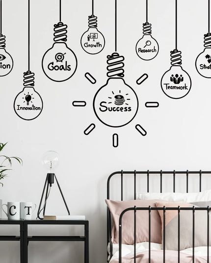English Lamp Success Team Work Art Stickers Vinyl for Bedroom Living Room Office Background Decoration Wall Decals