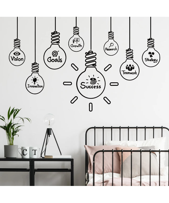 English Lamp Success Team Work Art Stickers Vinyl for Bedroom Living Room Office Background Decoration Wall Decals