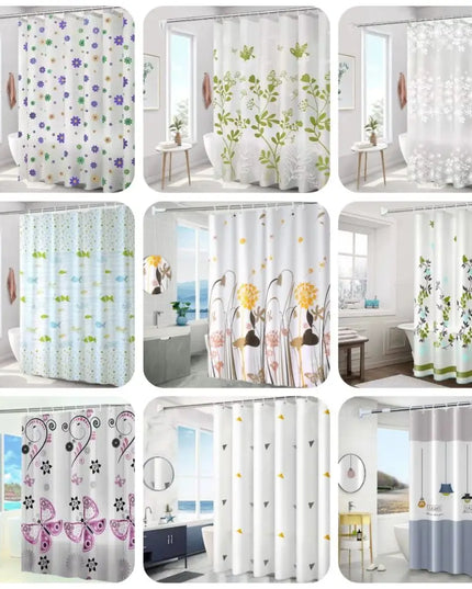 Mildew Proof Shower Curtain High Quality PEVA with 12 Hook Bathroom Curtain 180*150cm Thickened Printed Shower Curtain