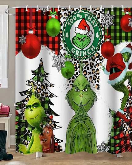 Christmas Cartoon Bathroom  Shower Curtain  Waterproof fabric bathroom Curtain With 12 Hooks Sunflower Home Deco Free Ship